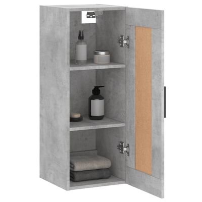 vidaXL Wandschrank Betongrau 34,5x34x90 cm Holzwerkstoff