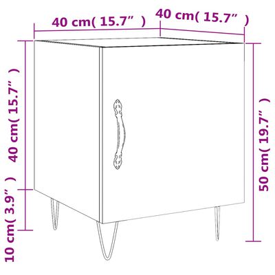 vidaXL Nachttisch Braun Eichen-Optik 40x40x50 cm Holzwerkstoff