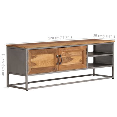 vidaXL TV-Schrank Recyceltes Teakholz und Stahl 120x30x40 cm