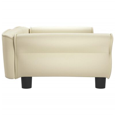 vidaXL Hundebett Creme 95x55x30 cm Kunstleder