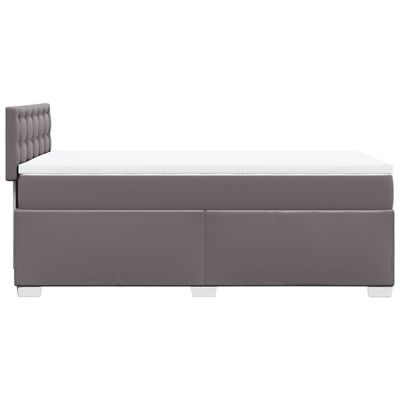 vidaXL Boxspringbett mit Matratze Grau 90x200 cm Kunstleder