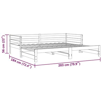 vidaXL Ausziehbares Tagesbett Grau Massivholz Kiefer 2x(90x200) cm