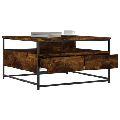 vidaXL Couchtisch Räuchereiche 80x80x45 cm Holzwerkstoff