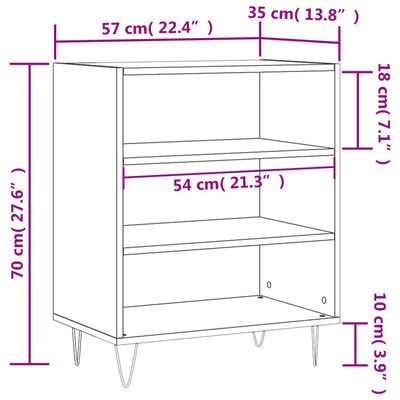 vidaXL Sideboard Weiß 57x35x70 cm Holzwerkstoff