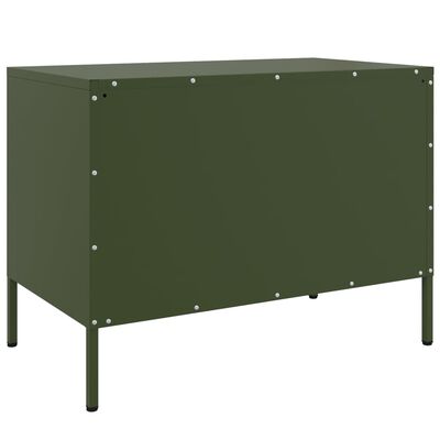 vidaXL TV-Schrank Olivgrün 68x39x50,5 cm Stahl