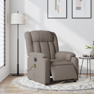 vidaXL Massagesessel Elektrisch Taupe Stoff