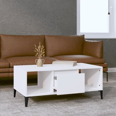 vidaXL Couchtisch Weiß 90x50x36,5 cm Holzwerkstoff