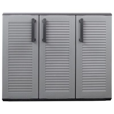 vidaXL Gartenschrank Grau und Schwarz 102x37x84 cm PP