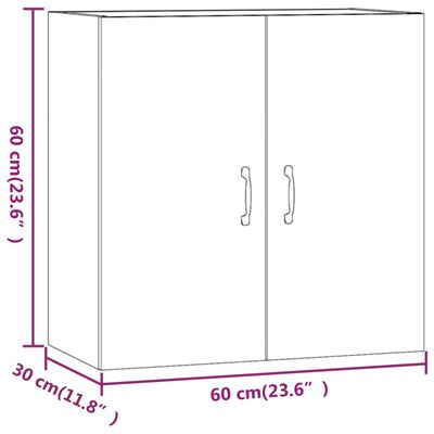 vidaXL Wandschrank Sonoma-Eiche 60x31x60 cm Holzwerkstoff