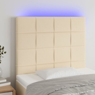 vidaXL LED Kopfteil Creme 100x5x118/128 cm Stoff