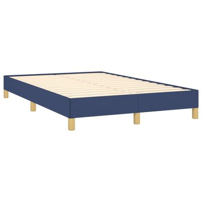 vidaXL Boxspringbett mit Matratze & LED Blau 120x190 cm Stoff