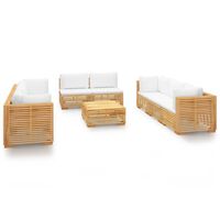 vidaXL 9-tlg. Garten-Lounge-Set mit Kissen Massivholz Teak