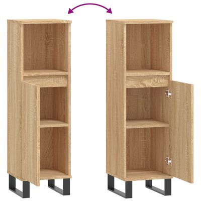 vidaXL Badschrank Sonoma-Eiche 30x30x100 cm Holzwerkstoff