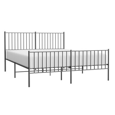 vidaXL Metallbett ohne Matratze mit Fußteil Schwarz 160x200 cm