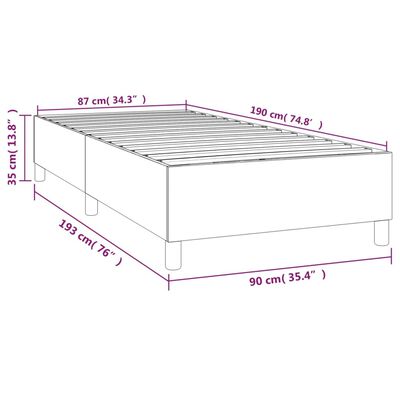 vidaXL Bettgestell Grau 90x190 cm Kunstleder