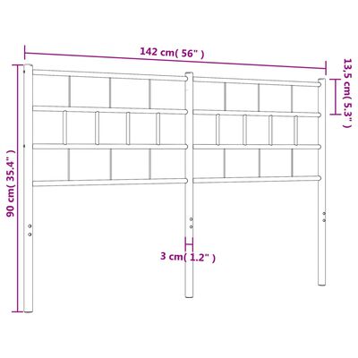 vidaXL Kopfteil Metall Schwarz 135 cm