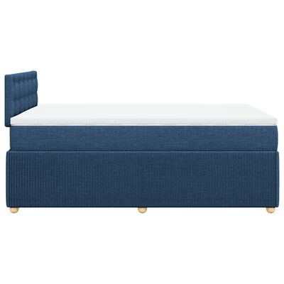 vidaXL Boxspringbett mit Matratze Blau 120x200 cm Stoff