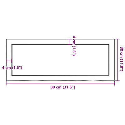 vidaXL Wandregal Dunkelbraun 80x30x(2-6) cm Massivholz Eiche Behandelt