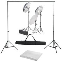 vidaXL Fotostudio-Set mit Lampen-Set und Hintergrund