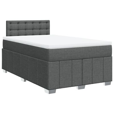 vidaXL Boxspringbett mit Matratze Dunkelgrau 120x190 cm Stoff