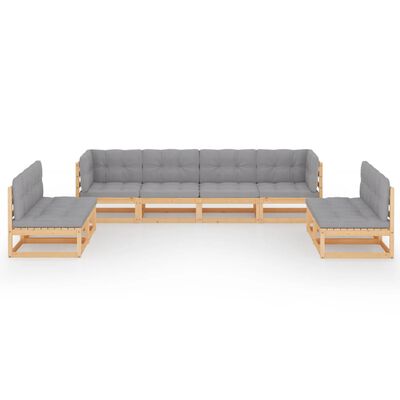 vidaXL 8-tlg. Garten-Lounge-Set mit Kissen Kiefer Massivholz