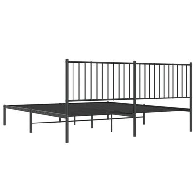 vidaXL Bettgestell mit Kopfteil Metall Schwarz 183x213 cm