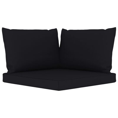 vidaXL 6-tlg. Garten-Lounge-Set mit Schwarzen Kissen