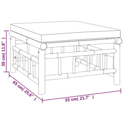 vidaXL 12-tlg. Garten-Lounge-Set mit Dunkelgrauen Kissen Bambus