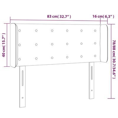 vidaXL LED Kopfteil Cappuccino-Braun 83x16x78/88 cm Kunstleder