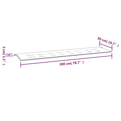 vidaXL Gartenbank-Auflage Blau&Weiß Gestreift 200x50x3 Stoff