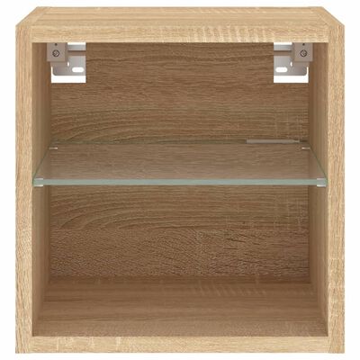 vidaXL TV-Wandschrank mit LED-Leuchten Sonoma-Eiche 30x28,5x30 cm