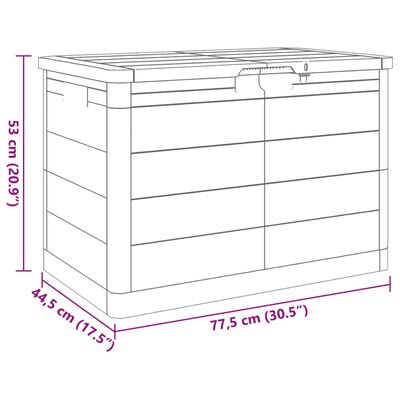 vidaXL Outdoor-Kissenbox Braun 77,5x44,5x53 cm Polypropylen