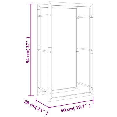 vidaXL Brennholzregal 50x28x94 cm Edelstahl