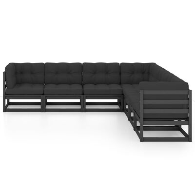 vidaXL 7-tlg. Garten-Lounge-Set mit Kissen Massivholz Kiefer