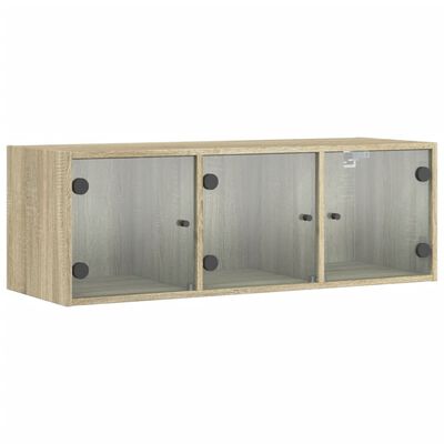 vidaXL Wandschrank mit Glastüren Sonoma-Eiche 102x37x35 cm