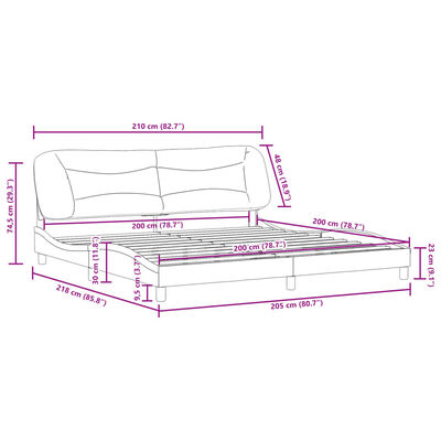 vidaXL Bettgestell mit Kopfteil Schwarz 200x200 cm Kunstleder