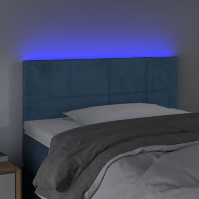 vidaXL LED Kopfteil Dunkelblau 80x5x78/88 cm Samt