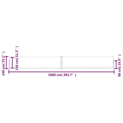 vidaXL Seitenmarkise Ausziehbar Schwarz 140x1000 cm