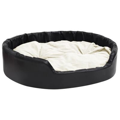 vidaXL Hundebett Schwarz-Beige 99x89x21 cm Plüsch und Kunstleder