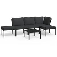 vidaXL 6-tlg. Garten-Lounge-Set mit Grauen Kissen Stahl