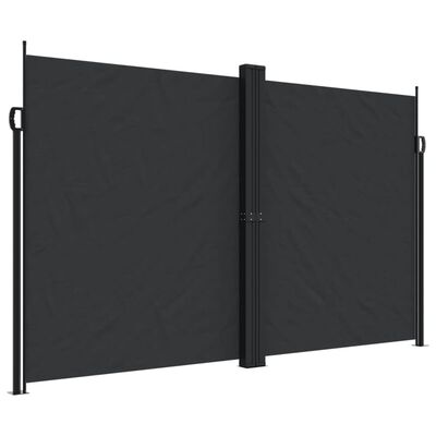 vidaXL Seitenmarkise Ausziehbar Schwarz 200x1000 cm