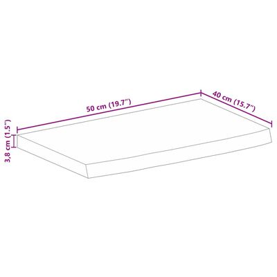 vidaXL Tischplatte mit Baumkante 50x40x3,8 cm Massivholz Mango