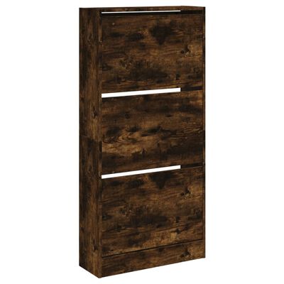 vidaXL Schuhschrank Räuchereiche 60x21x125,5 cm Holzwerkstoff