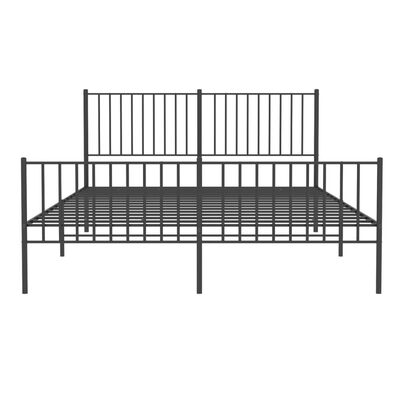 vidaXL Metallbett ohne Matratze mit Fußteil Schwarz 160x200 cm