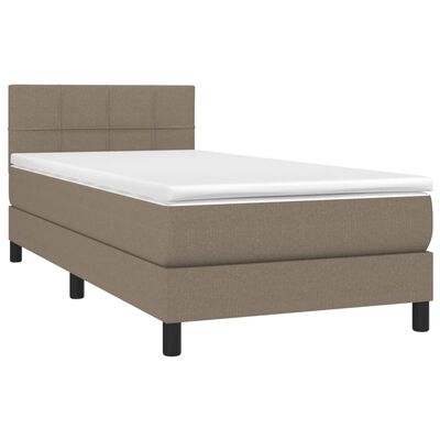 vidaXL Boxspringbett mit Matratze & LED Taupe 80x200 cm Stoff