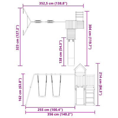 vidaXL Spielturm Imprägniertes Kiefernholz