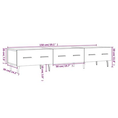 vidaXL TV-Schrank Betongrau 150x36x30 cm Holzwerkstoff