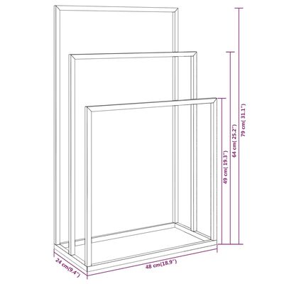 vidaXL Handtuchständer Schwarz 48x24x79 cm Eisen