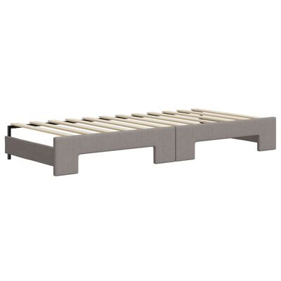 vidaXL Tagesbett Ausziehbar mit Schubladen Taupe 80x200 cm Stoff