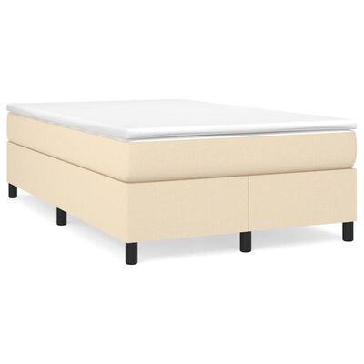 vidaXL Boxspringbett mit Matratze Creme 120x200 cm Stoff